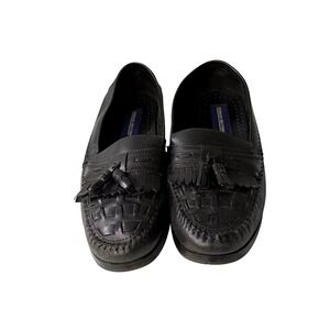 Giorgio Brutini Mens 10M Black Leather Woven Tassel Kiltie Loafers‎ 5755194